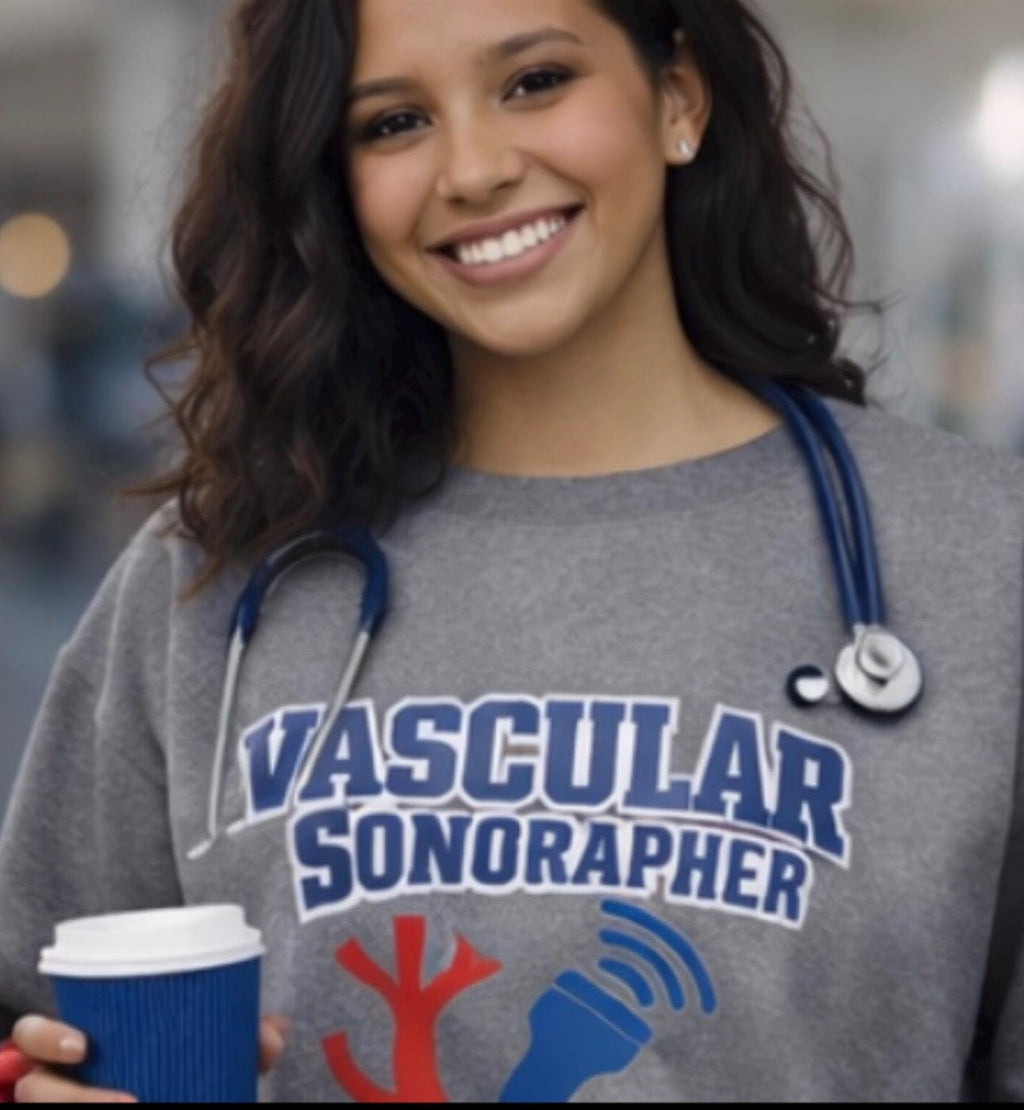 Vascular Sonographer Crewneck Sweatshirt | Ultrasound Tech Artery Graphic | Healthcare Medical Imaging Apparel | Vascular Tech Gift| Gift US
