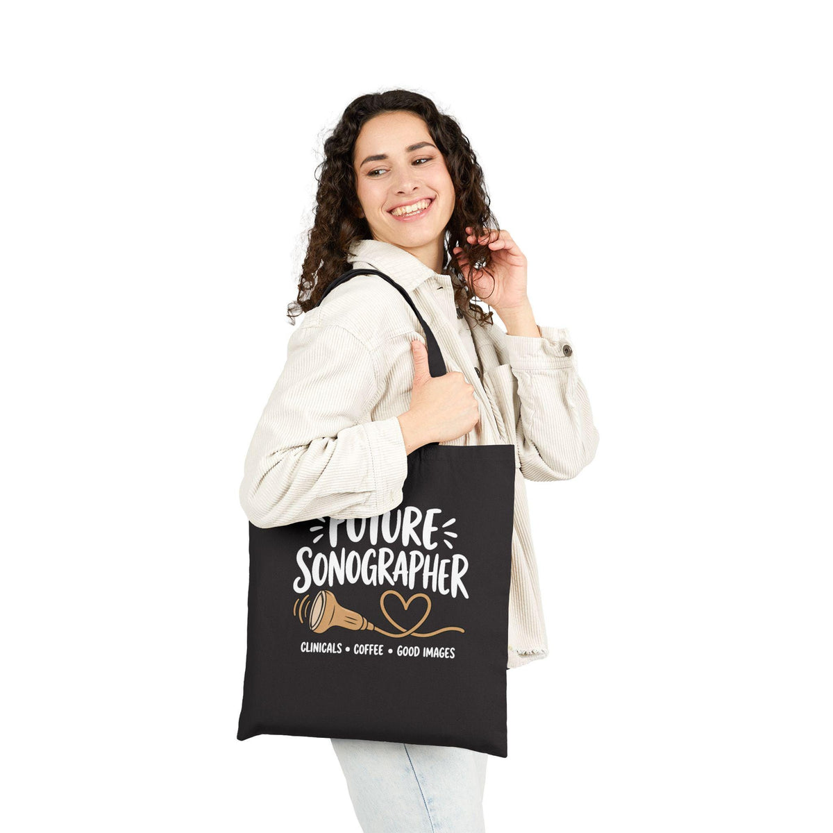 Future Sonographer Tote Bag | Ultrasound Probe Illustration, Medical Student Canvas