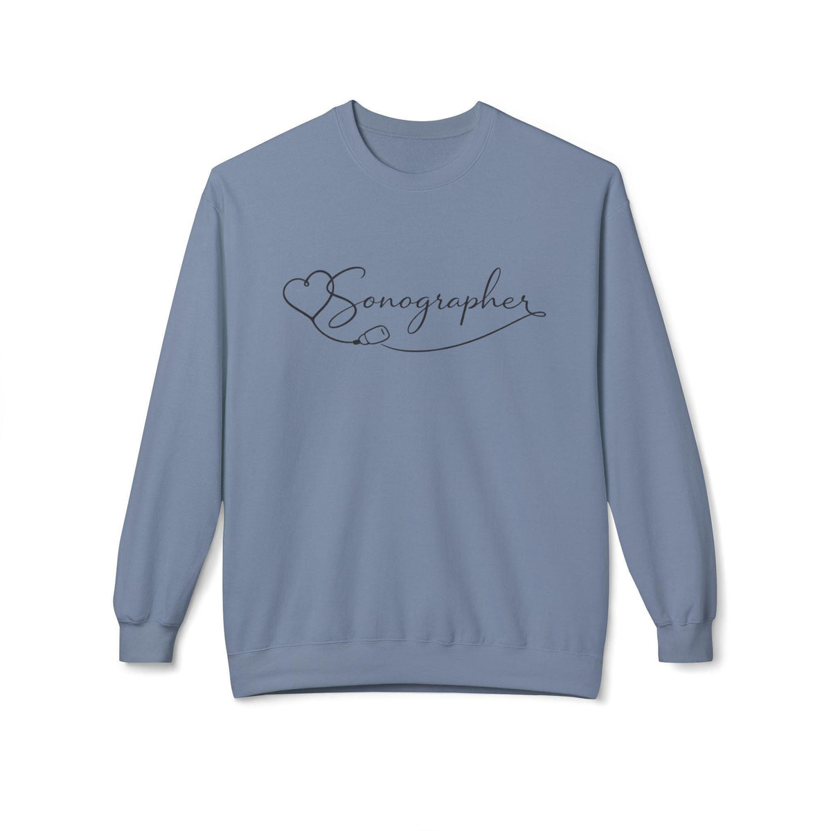 Sonographer Script Heart Crewneck Sweatshirt | Ultrasound Tech