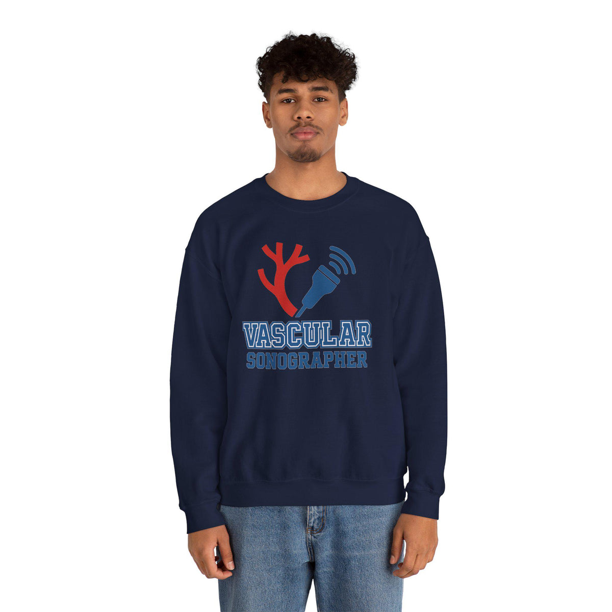 Vascular Sonographer Crewneck Sweatshirt | Ultrasound Tech Artery Graphic | Healthcare Medical Imaging Apparel | Vascular Tech Gift| Gift US