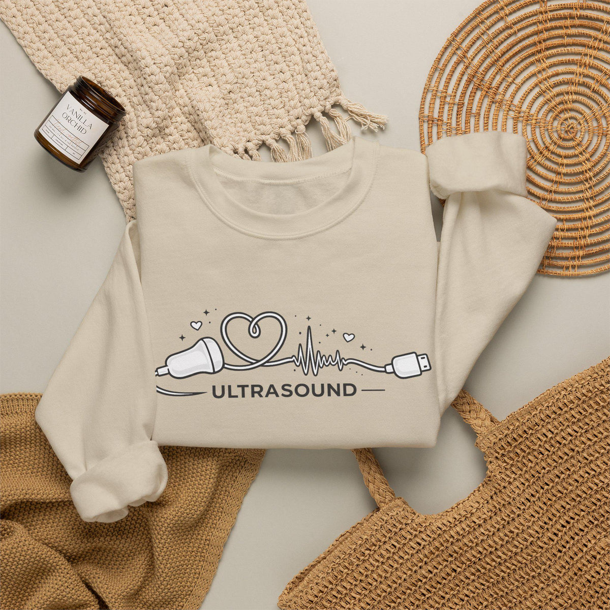 Minimalist Ultrasound Icon Sweatshirt | Medical Ultrasound Crewneck