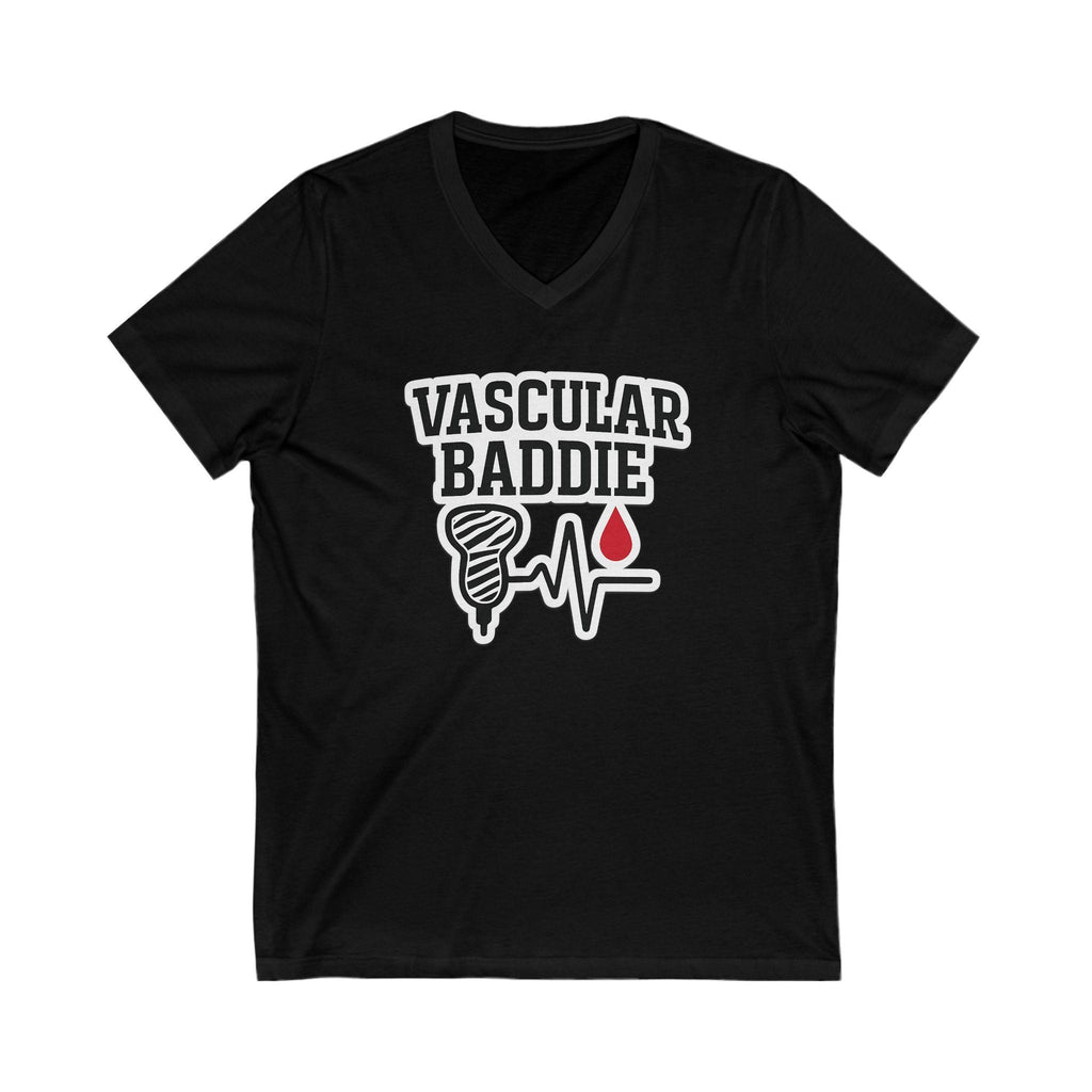 Vascular Baddie V-Neck Tee | Ethical Cotton, Pregnancy Announcement Gift