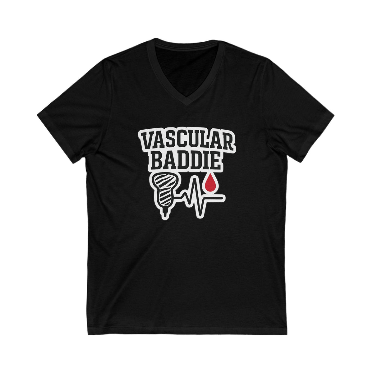 Vascular Baddie V-Neck Tee | Ethical Cotton, Pregnancy Announcement Gift
