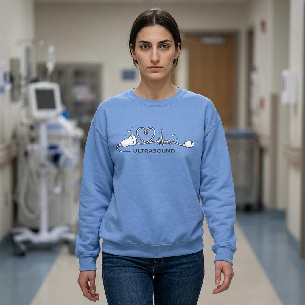 Minimalist Ultrasound Icon Sweatshirt | Medical Ultrasound Crewneck