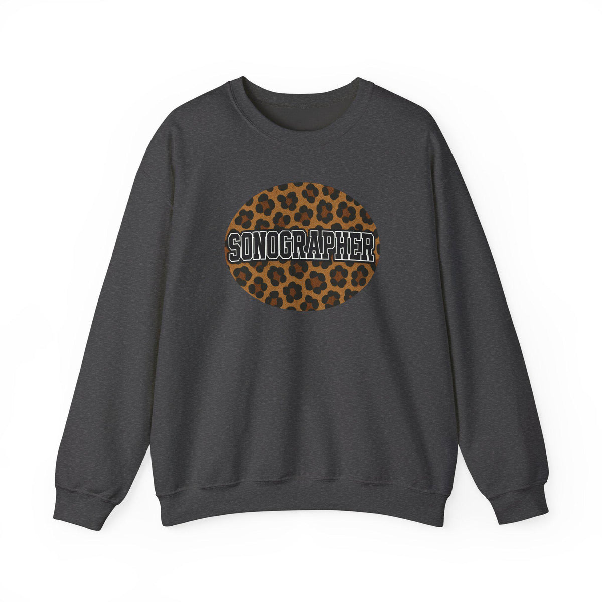 Leopard Print Sonographer Sweatshirt, Unisex Ultrasound Tech Crewneck, Medical Sonography Gift, Healthcare Sweatshirt