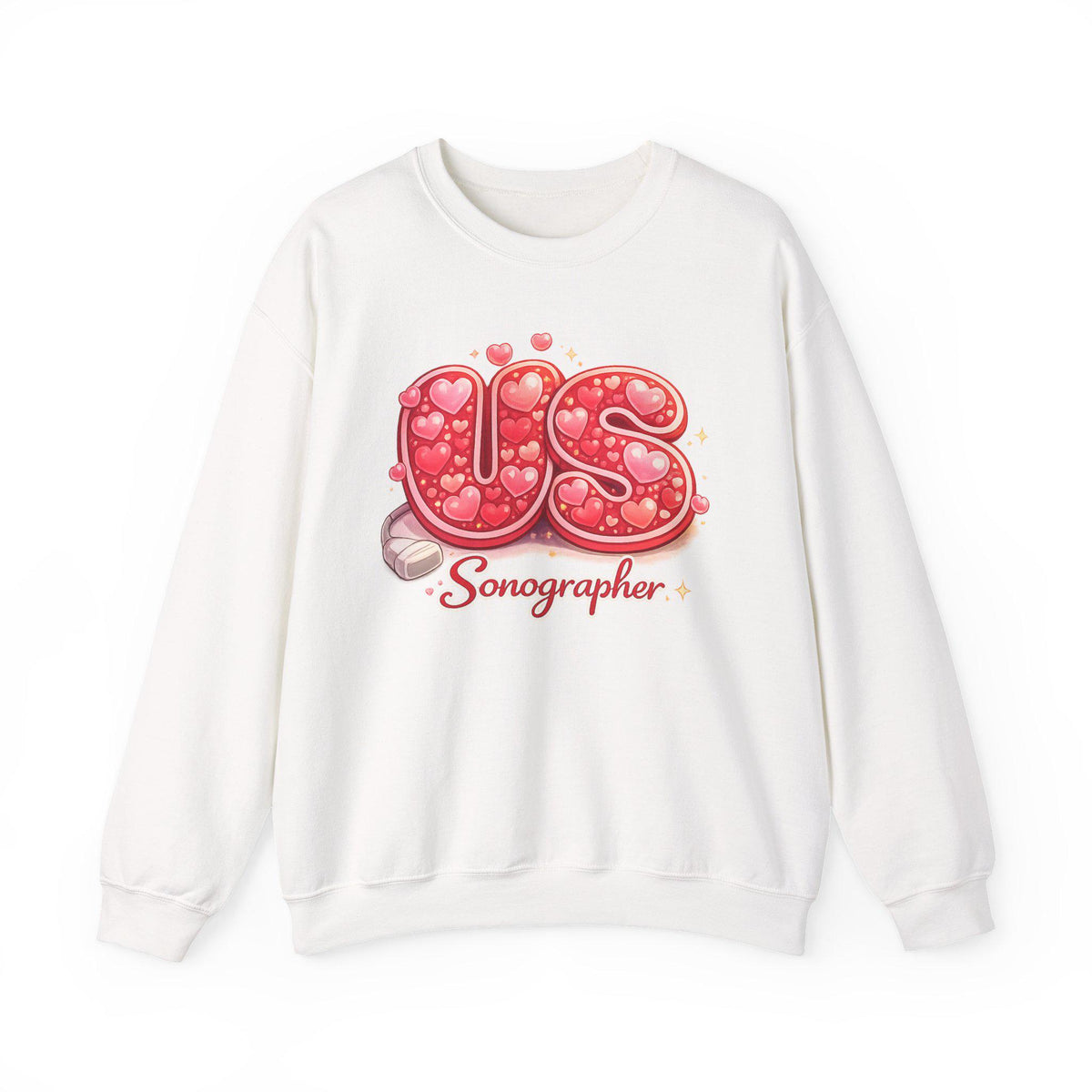 Ultrasound Tech Sonographer Sweatshirt, Valentine Hearts Medical Apparel, Sonography Gift, Radiology Crewneck, Sonographer Gift Idea