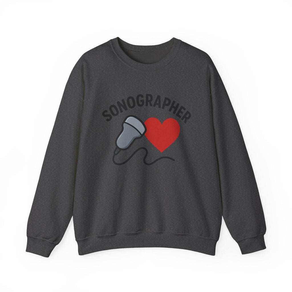 Sonographer Heart Sweatshirt | Ultrasound Tech Gift, Medical Apparel
