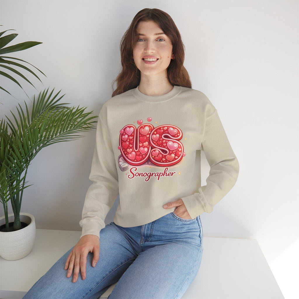 Ultrasound Tech Sonographer Sweatshirt, Valentine Hearts Medical Apparel, Sonography Gift, Radiology Crewneck, Sonographer Gift Idea