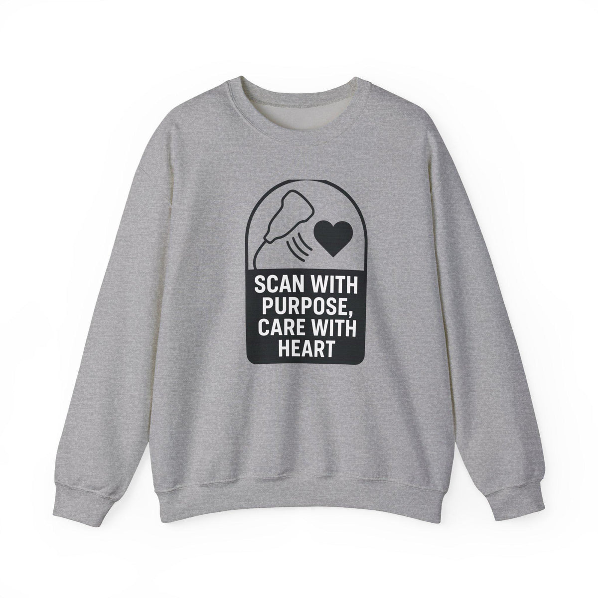 Nurse Appreciation Crewneck Sweatshirt | Scan With Purpose, Care With Heart (Unisex)