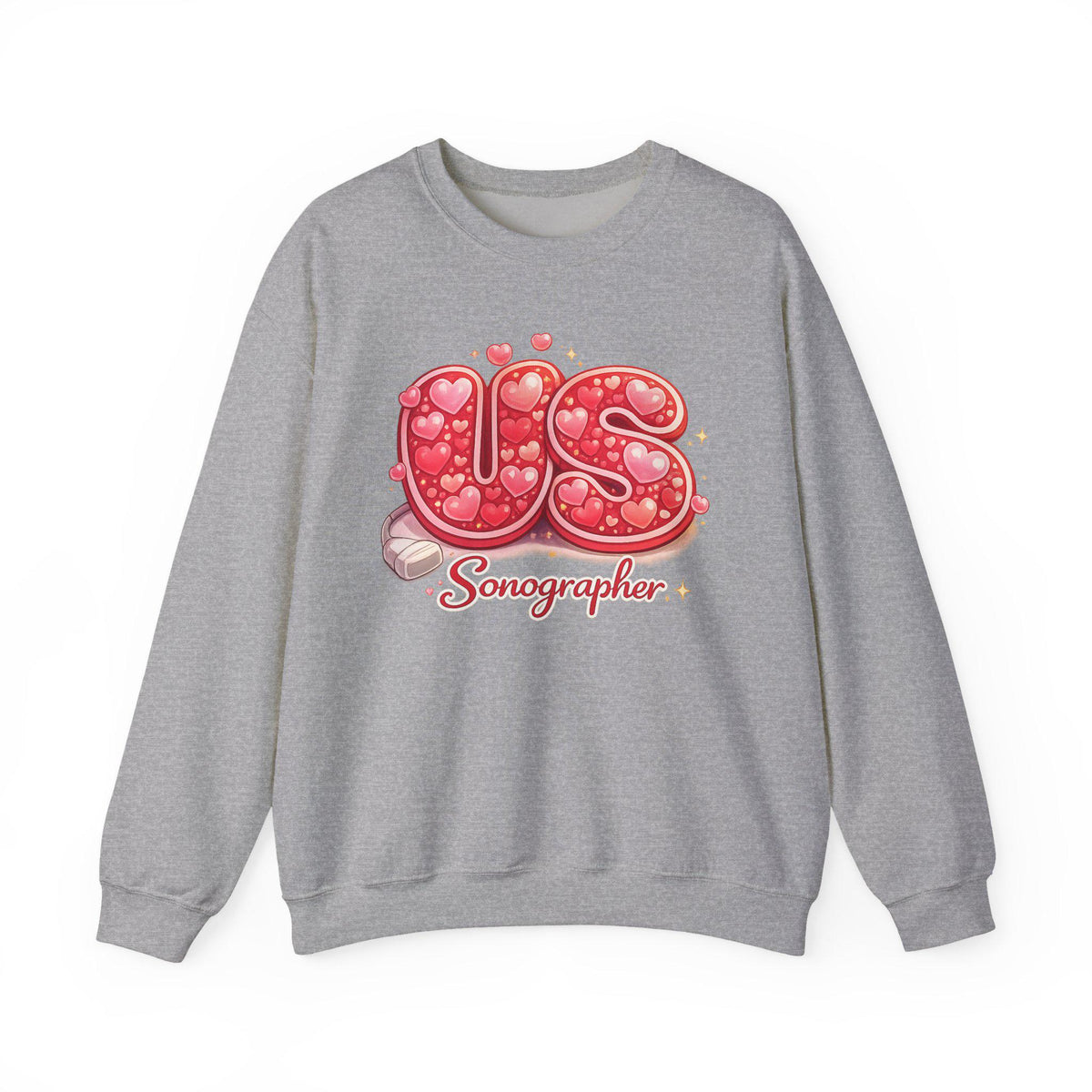 Ultrasound Tech Sonographer Sweatshirt, Valentine Hearts Medical Apparel, Sonography Gift, Radiology Crewneck, Sonographer Gift Idea