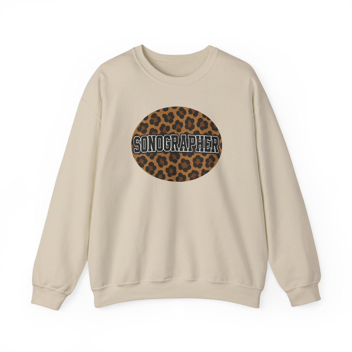 Leopard Print Sonographer Sweatshirt, Unisex Ultrasound Tech Crewneck, Medical Sonography Gift, Healthcare Sweatshirt