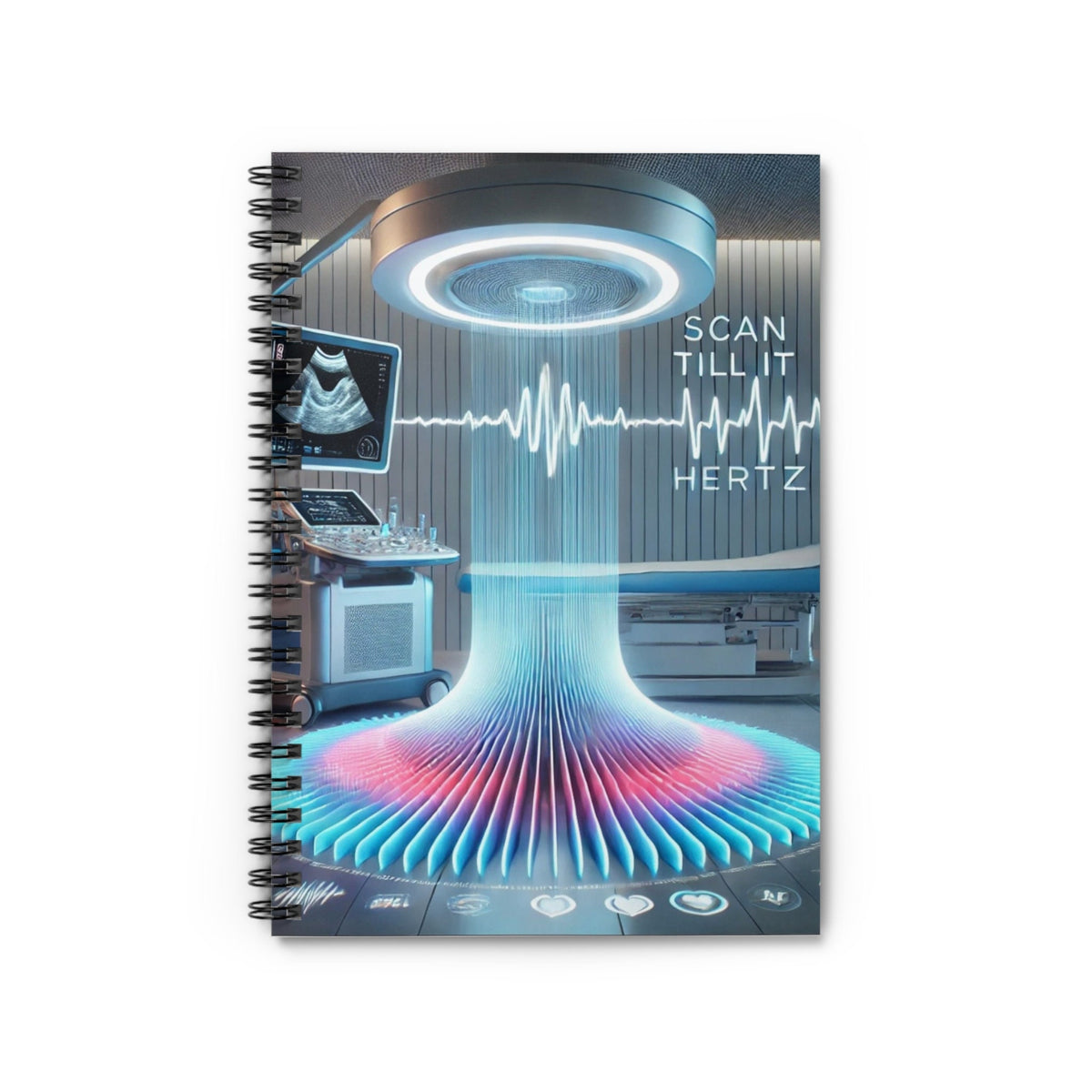 Futuristic Ultrasound Spiral Notebook | Medical Student Journal, Nurse Gift (6"x8")