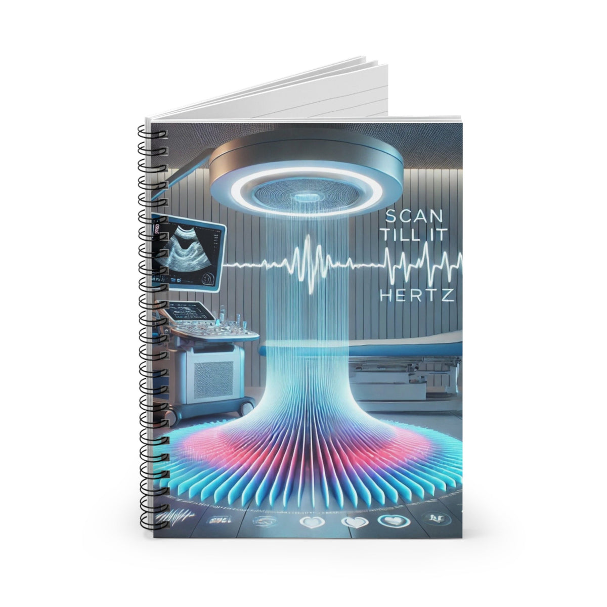 Futuristic Ultrasound Spiral Notebook | Medical Student Journal, Nurse Gift (6"x8")