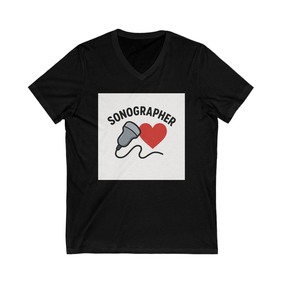 Funny Sonographer V-Neck Tee | Ultrasound Tech Humor Gift (100% Cotton)