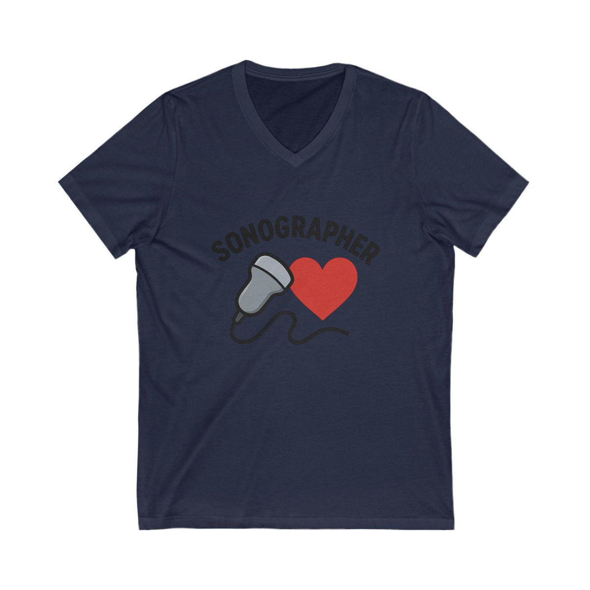 Funny Sonographer V-Neck Tee | Ultrasound Tech Humor Gift (100% Cotton)