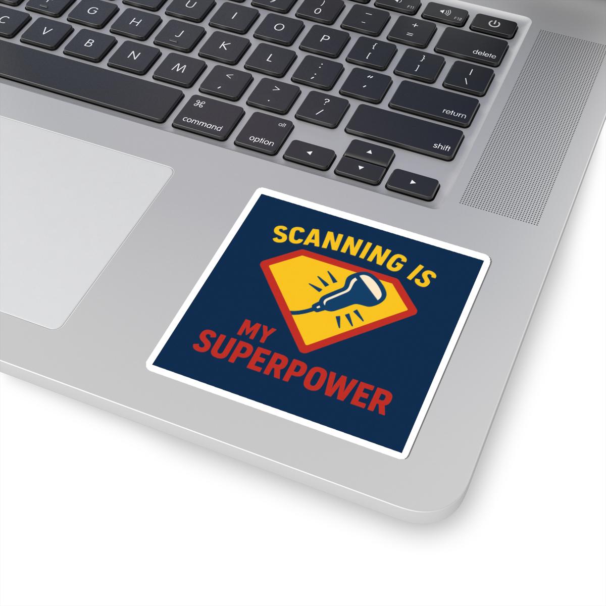 Scanning Is My Superpower Sticker | Glossy Vinyl Laptop Decal (Kiss-Cut)