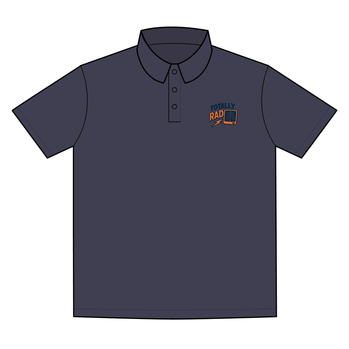 Totally Rad Radiology Polo Shirt: Retro X-Ray Tech Gift for Med Imaging Professionals