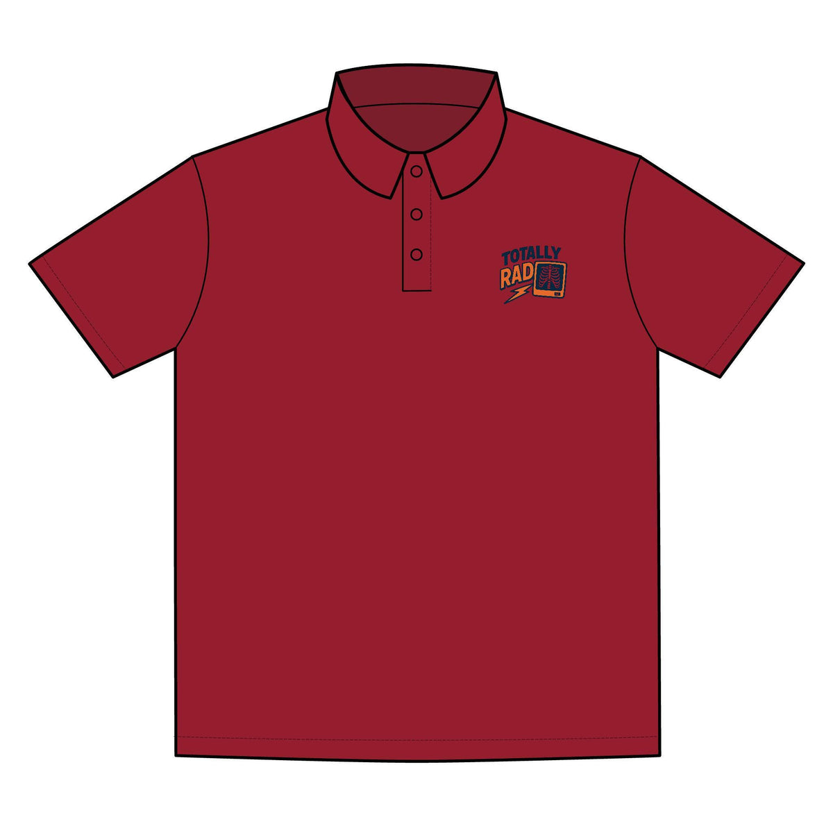 Totally Rad Radiology Polo Shirt: Retro X-Ray Tech Gift for Med Imaging Professionals