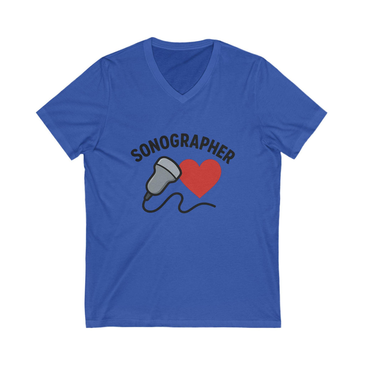 Funny Sonographer V-Neck Tee | Ultrasound Tech Humor Gift (100% Cotton)