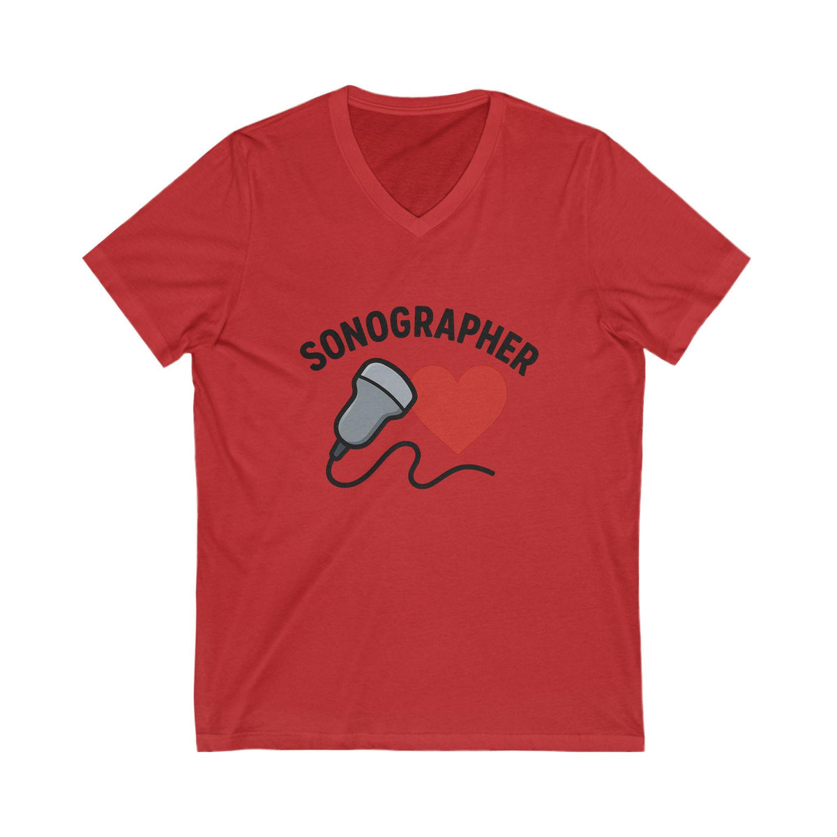 Funny Sonographer V-Neck Tee | Ultrasound Tech Humor Gift (100% Cotton)