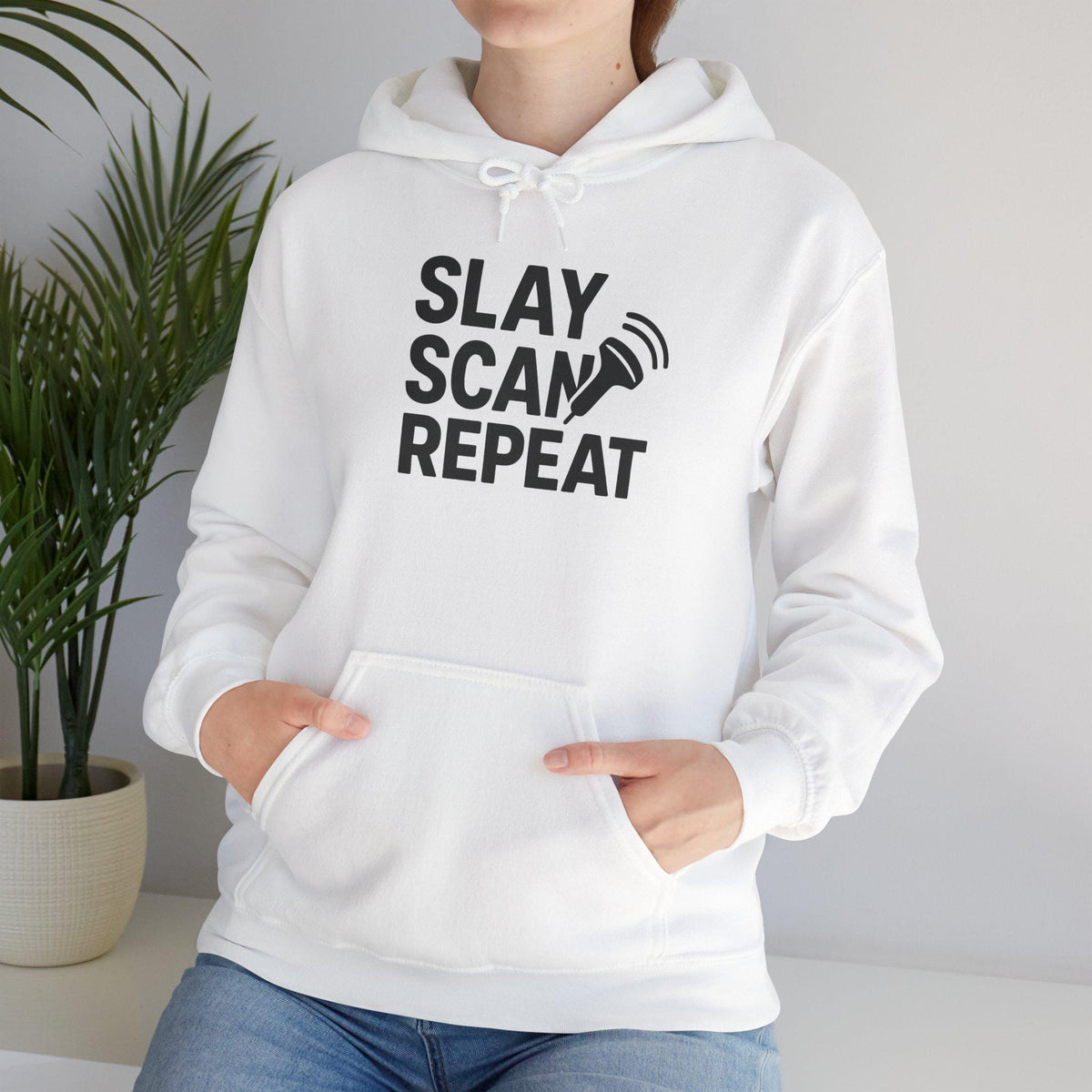 Slay Scan Repeat Hoodie | Unisex Cotton Blend Streetwear Sweatshirt