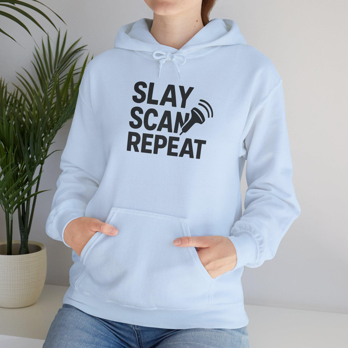 Slay Scan Repeat Hoodie | Unisex Cotton Blend Streetwear Sweatshirt