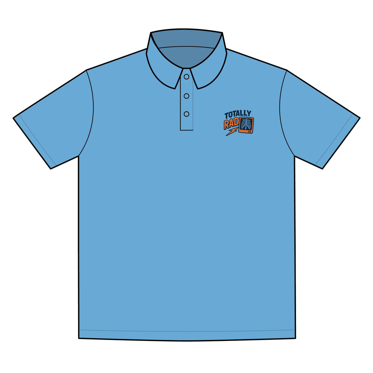 Totally Rad Radiology Polo Shirt: Retro X-Ray Tech Gift for Med Imaging Professionals
