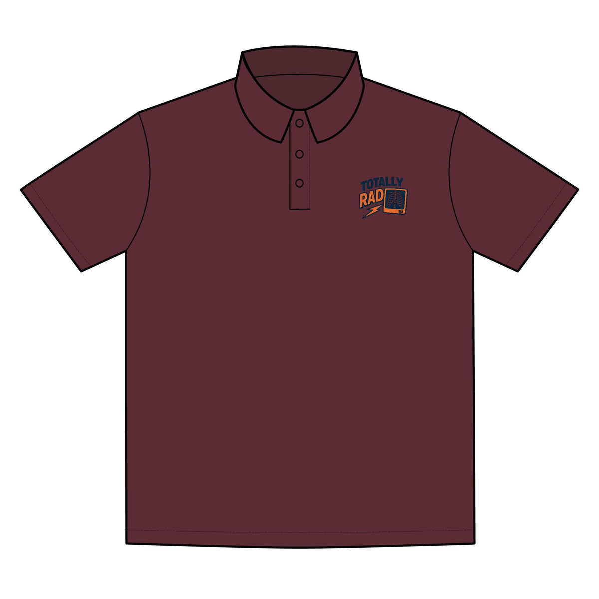 Totally Rad Radiology Polo Shirt: Retro X-Ray Tech Gift for Med Imaging Professionals