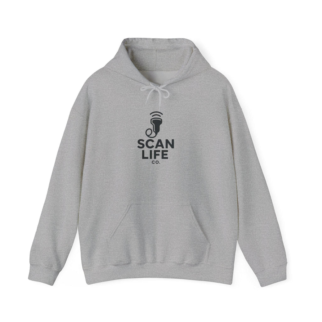 Scan Life Co Ultrasound Tech Hoodie | Sonographer Sweatshirt (50% Cotton Blend)