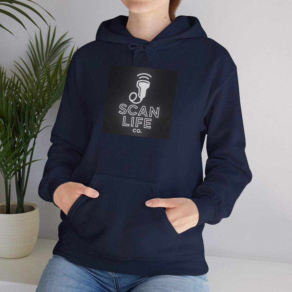 Scan Life Co Ultrasound Tech Hoodie | Sonographer Sweatshirt (50% Cotton Blend)