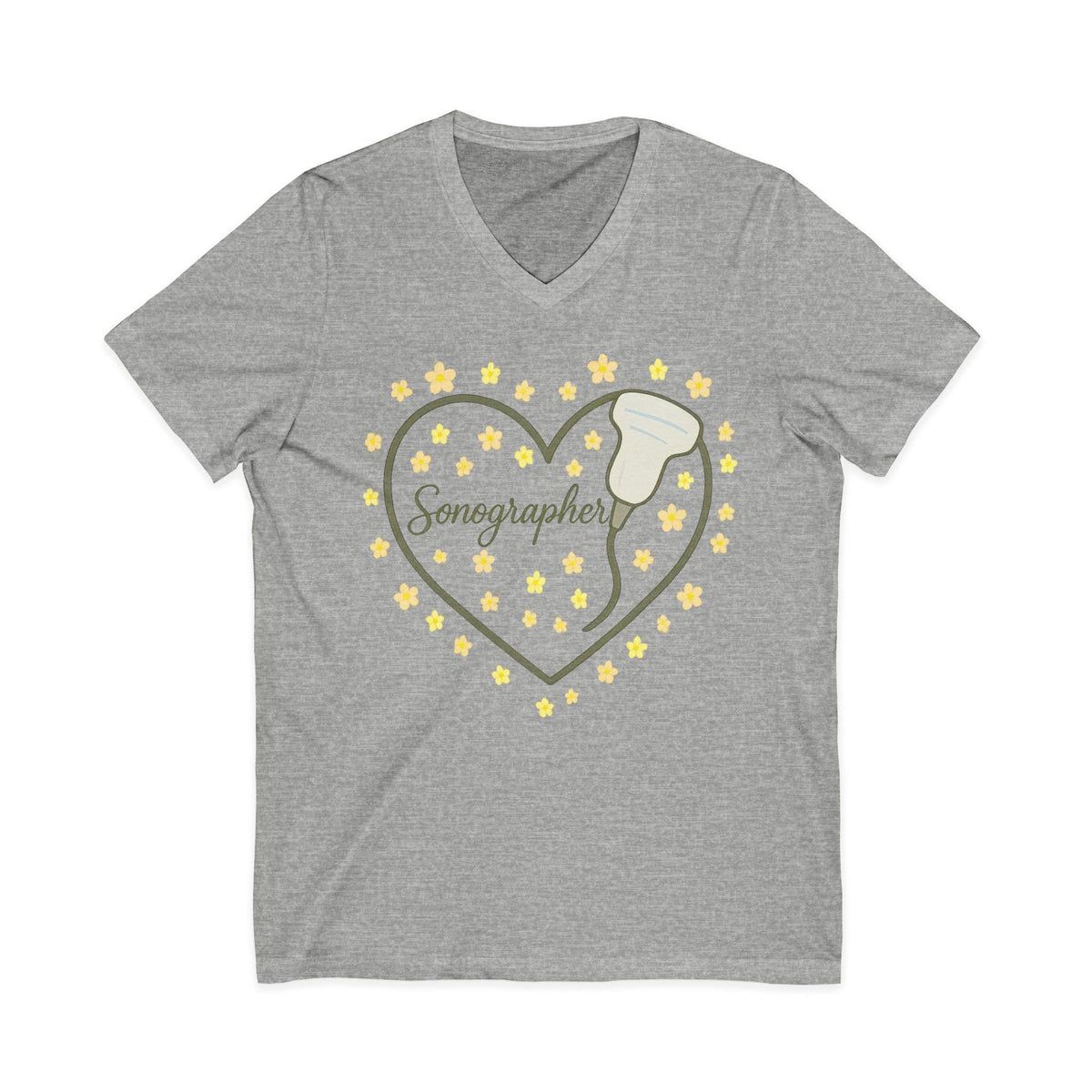 Floral V-Neck Tee Women | Lightweight Cotton Jersey Tee | Casual Spring Boho Top | Cute Floral T-Shirt | Comfy Everyday Summer Blouse | Gift