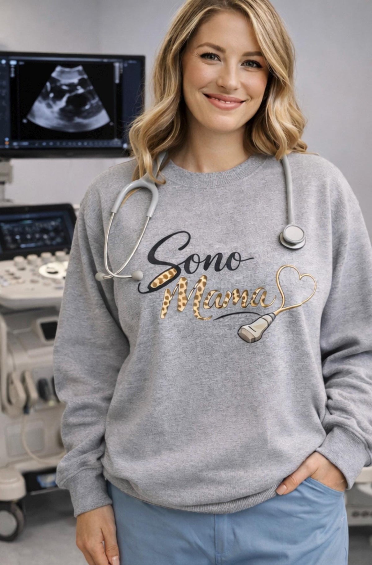 Sonographer Mom Ultrasound Crewneck Sweatshirt | Medical Sonography Gift | Ultrasound Tech | Radiology Nurse Pullover | OB/GYN Gift