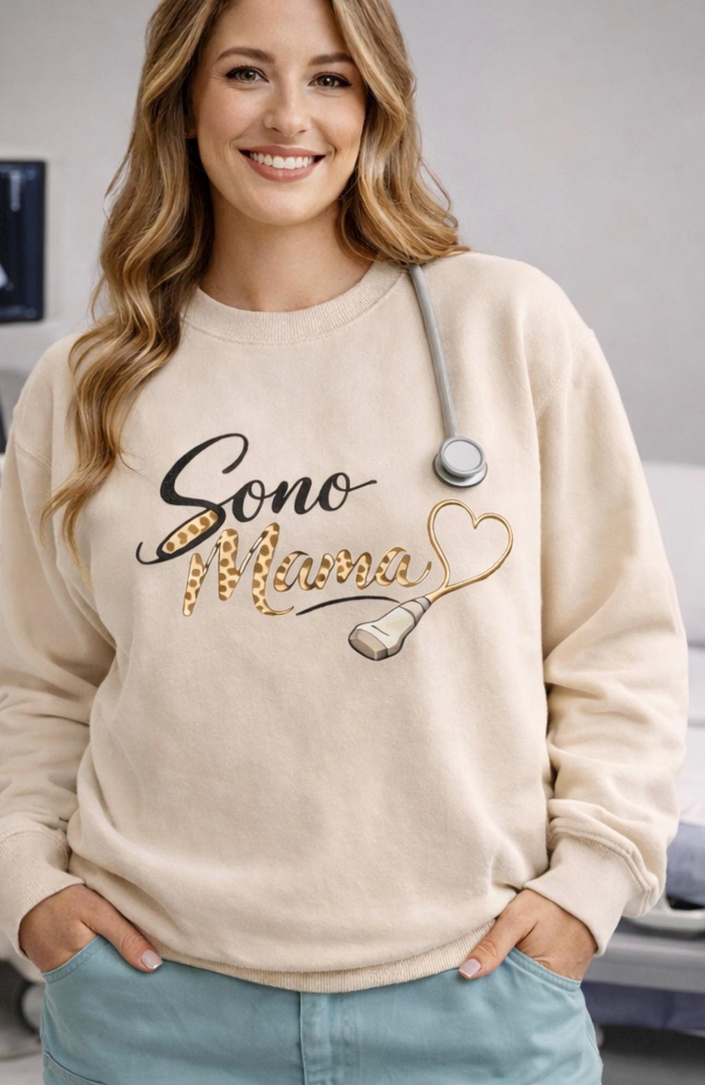 Sonographer Mom Ultrasound Crewneck Sweatshirt | Medical Sonography Gift | Ultrasound Tech | Radiology Nurse Pullover | OB/GYN Gift