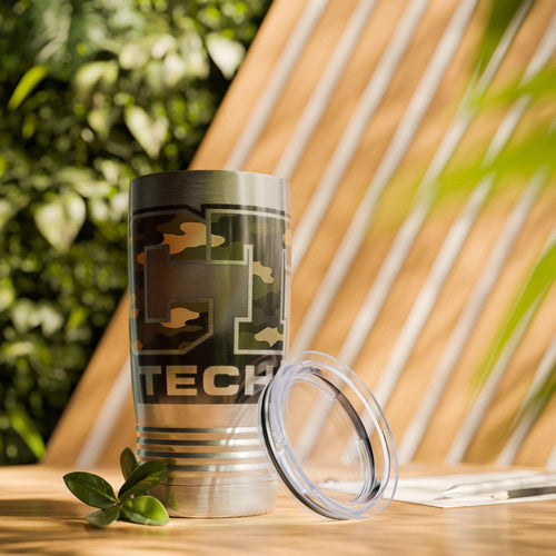 Camouflage Letter H Tumbler 20oz | Camo Monogram Stainless Steel Travel Mug | Personalized Insulated Coffee Cup Gift for Hunters Military