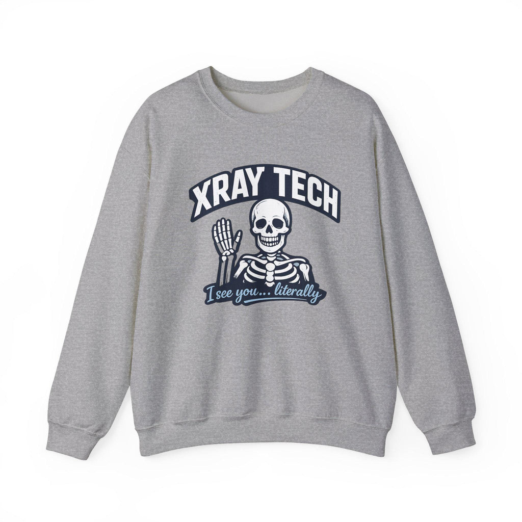 X-Ray Tech Crewneck Sweatshirt | Radiology Technologist Pullover | Medical Imaging Apparel Gift for Rad Tech, Xray Nurse, Radiology Crew