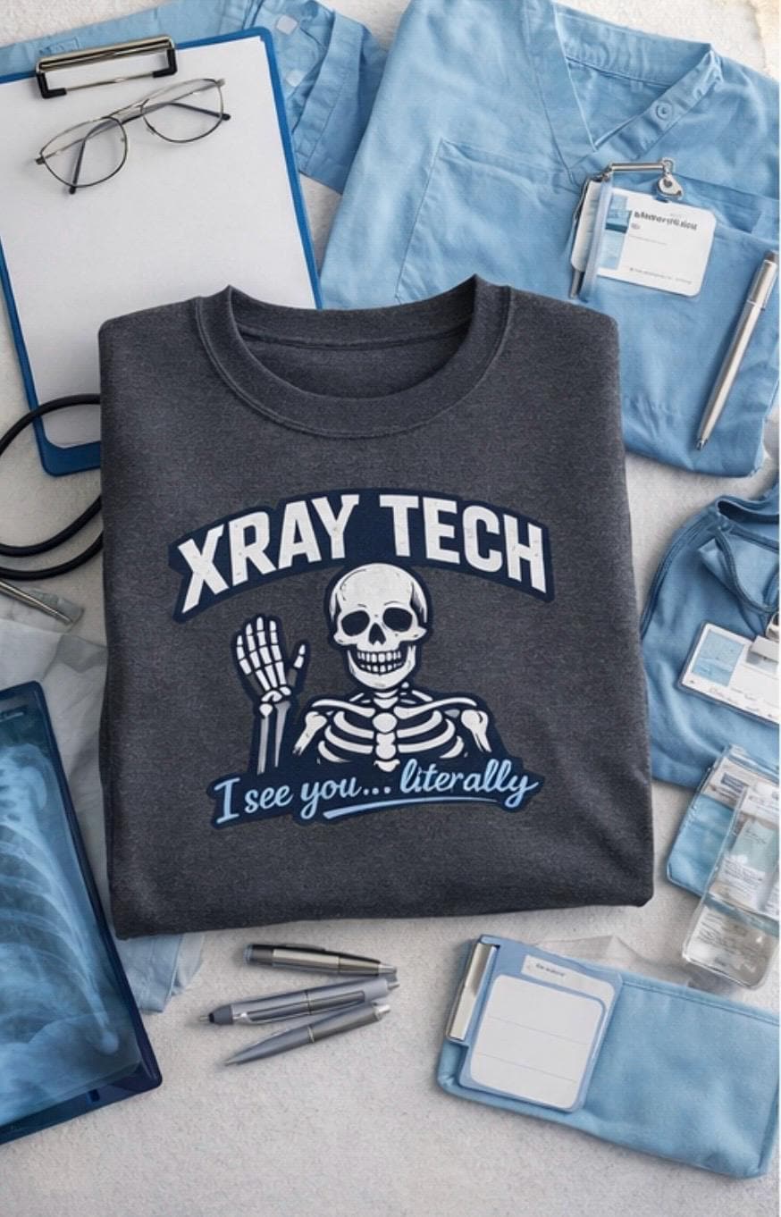 X-Ray Tech Crewneck Sweatshirt | Radiology Technologist Pullover | Medical Imaging Apparel Gift for Rad Tech, Xray Nurse, Radiology Crew