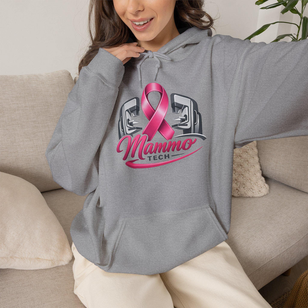 Pink Ribbon Mammo Tech Hoodie | Radiology Tech Gift, Breast Cancer Awareness