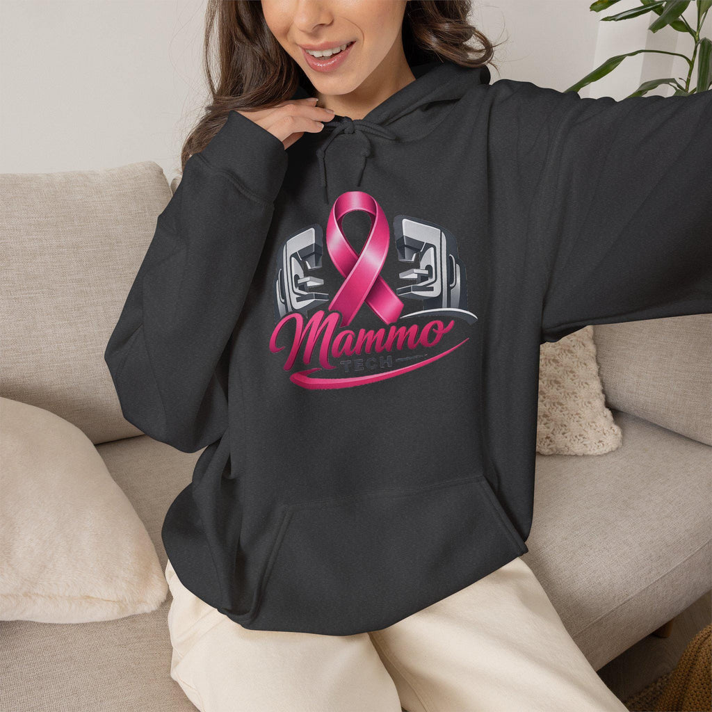 Pink Ribbon Mammo Tech Hoodie | Radiology Tech Gift, Breast Cancer Awareness