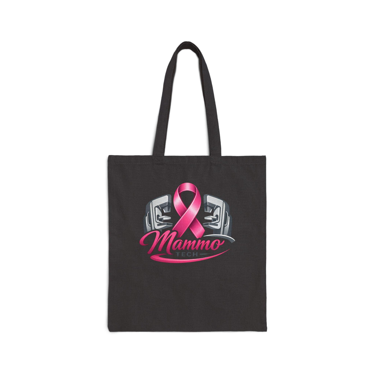 Mammo Tech Tote Bag, Pink Ribbon Radiology Gift, Breast Imaging Canvas Bag