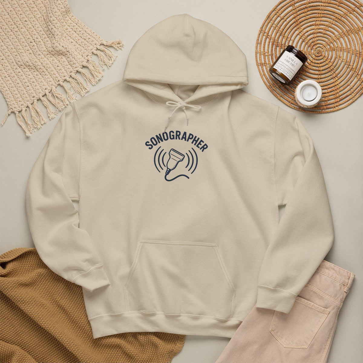 ultrasound tech hoodie styled outfit casual healthcare apparel
