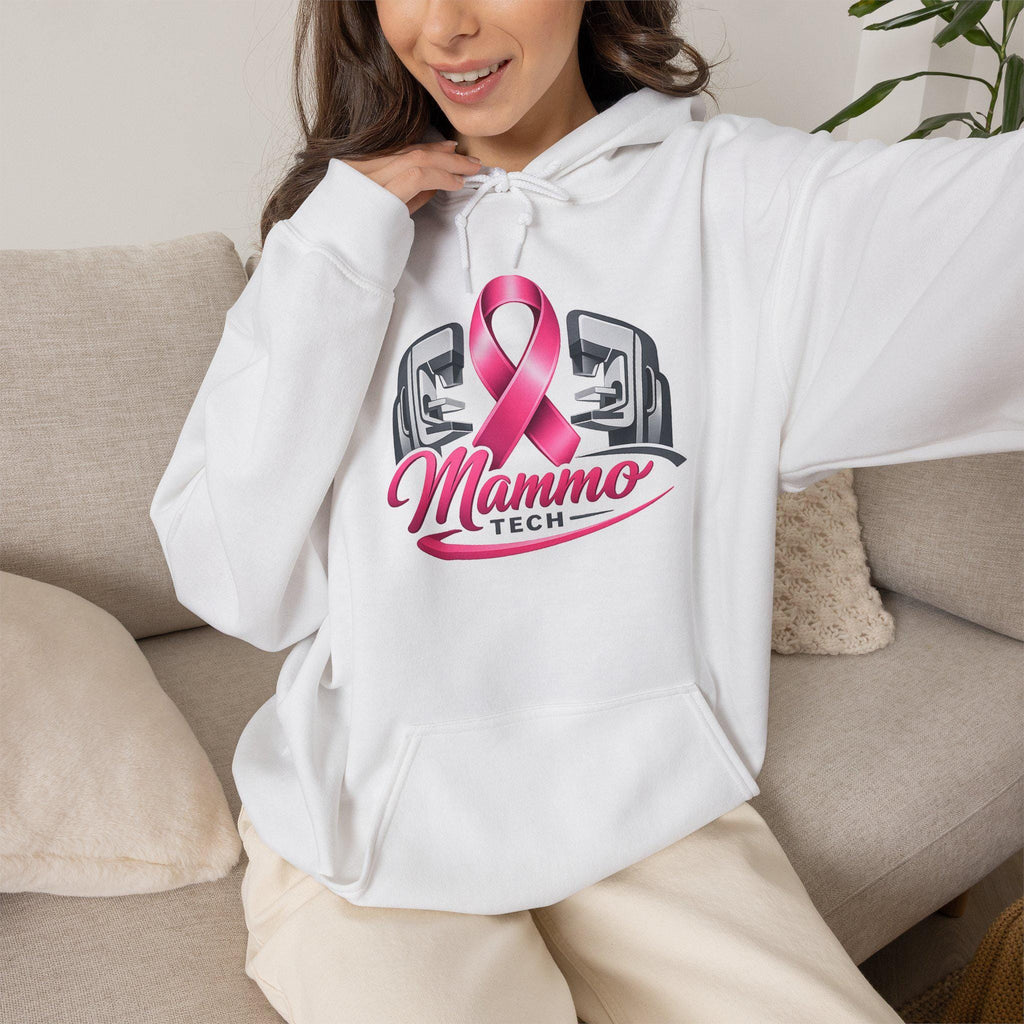 Pink Ribbon Mammo Tech Hoodie | Radiology Tech Gift, Breast Cancer Awareness