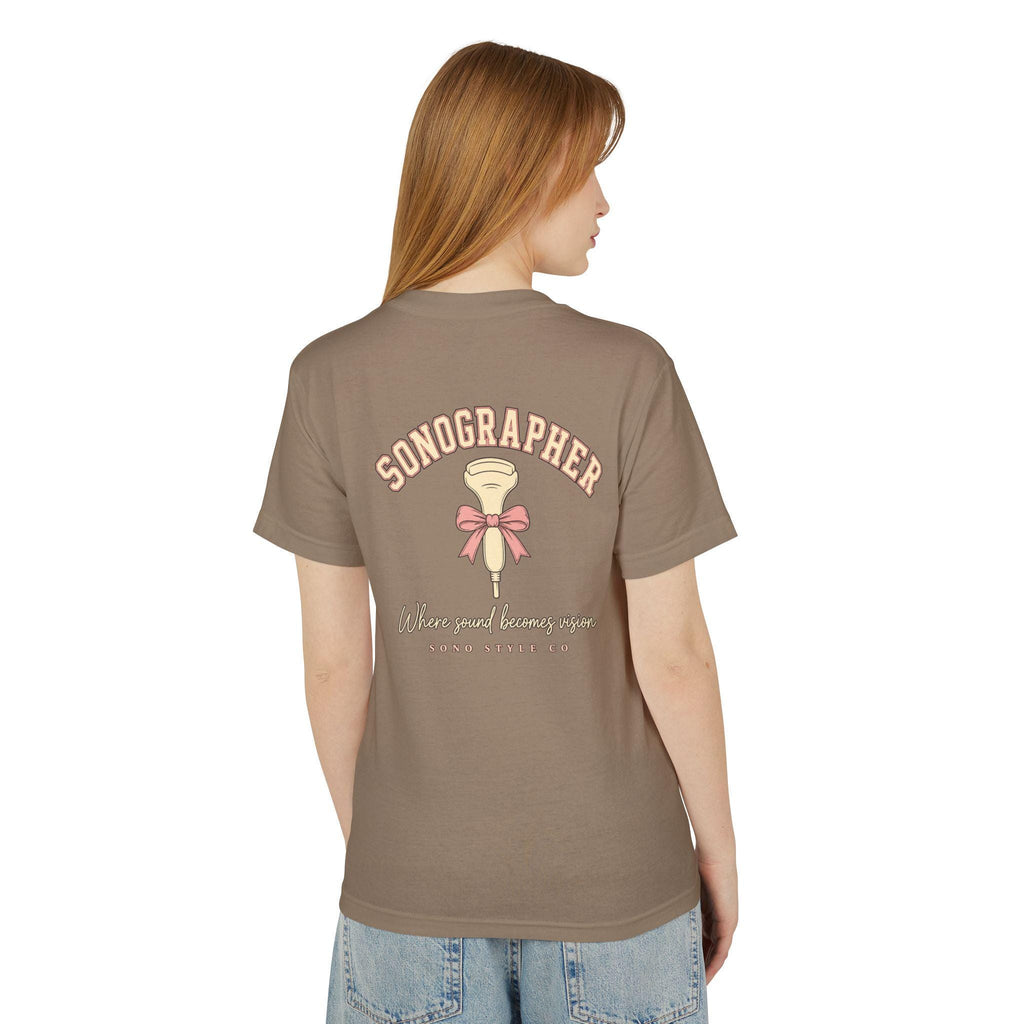 Sonographer Stethoscope Tee, Pink Bow Ultrasound Shirt, Medical Imaging Gift