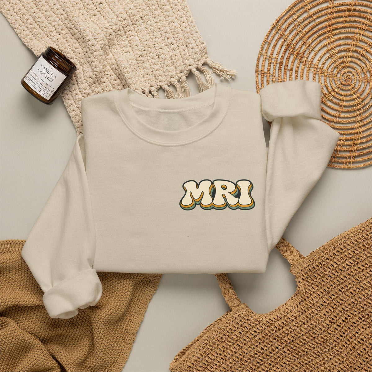 MRI Tech retro psychedelic logo Sweatshirt | Radiology technician crewneck